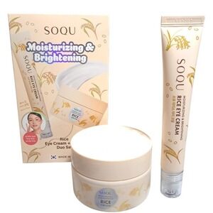 SOQU Duo Set Rice Cleansing Moisturizing & Brightening Rice Eye Cream + Cream